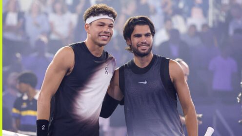 Ben Shelton and Carlos Alcaraz at the US Open