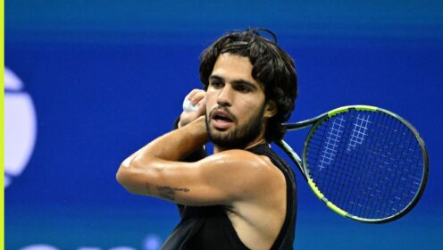 Carlos Alcaraz at the 2026 US Open.