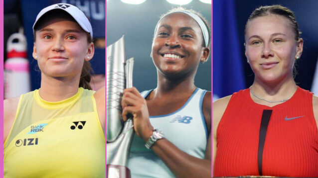 Pictured: Elena Rybakina, Coco Gauff and Amanda Anisimova