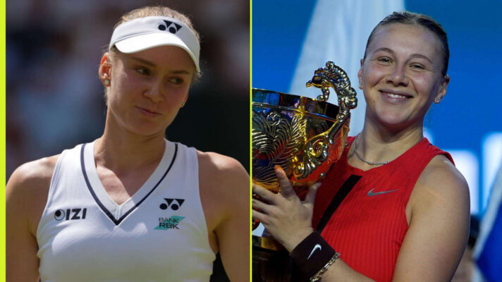 Pictured: Elena Rybakina and Amanda Anisimova