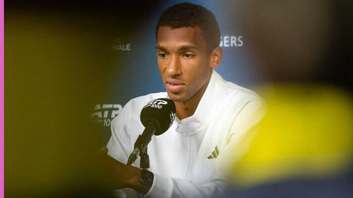 Pictured: Felix Auger-Aliassime during a press conference