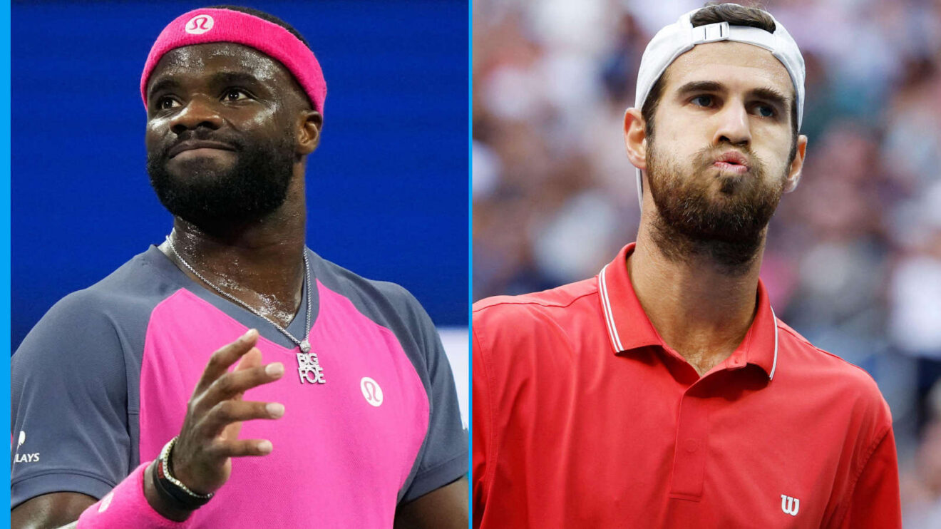 Pictured: Frances Tiafoe and Karen Khachanov