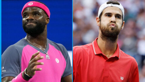 Pictured: Frances Tiafoe and Karen Khachanov
