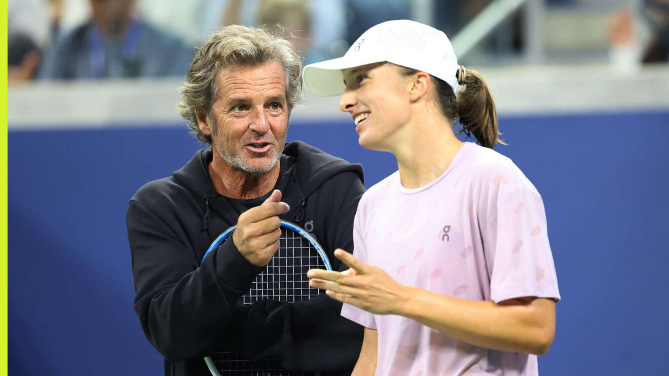 Pictured: Francisco Roig and Iga Swiatek joking