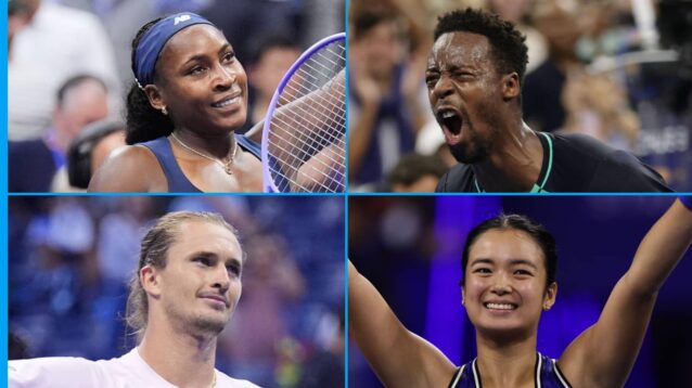 Pictured: Coco Gauff, Gael Monfils, Alexander Zverev and Alex Eala at the US Open