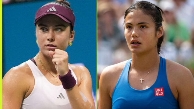 Pictured: Iva Jovic and Emma Raducanu
