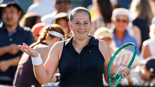 Jelena Ostapenko at the US Open in 2026.