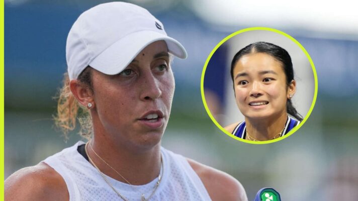 Pictured: Madison Keys looks on, with Alex Eala (inset)