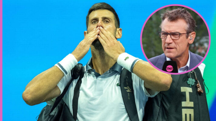 Pictured: Novak Djokovic with inset of Mats Wilander