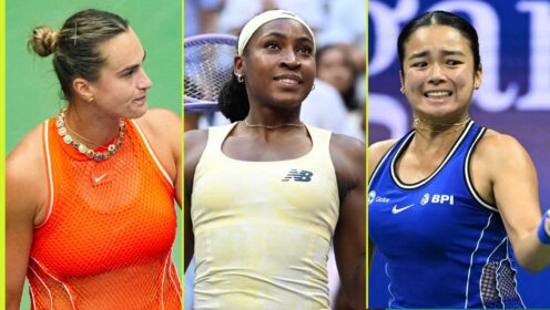 Pictured: Aryna Sabalenka, Coco Gauff, and Alex Eala
