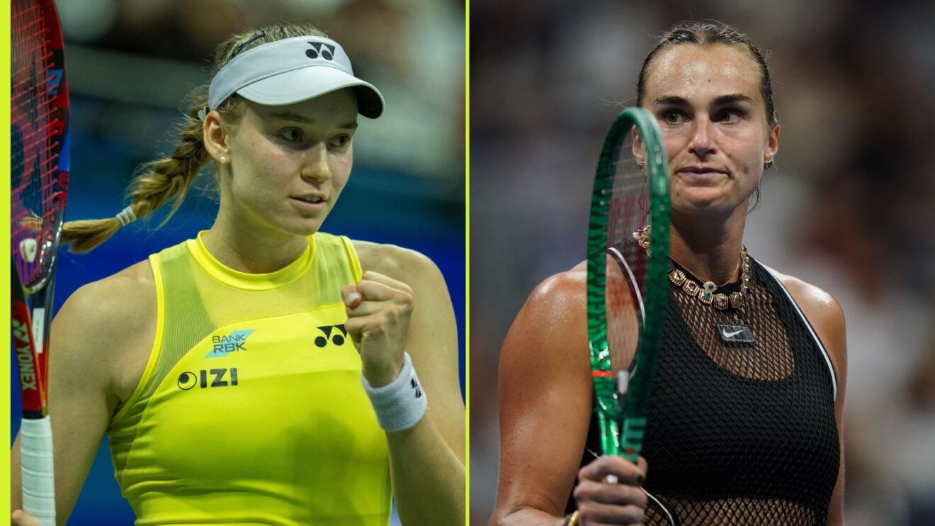 Elena Rybakina and Aryna Sabalenka side by side.