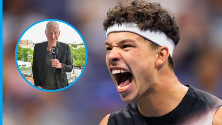 Ben Shelton and (inset) John McEnroe