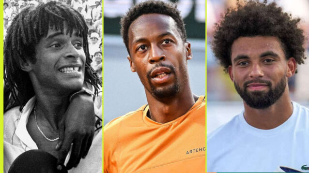 Pictured: Yannick Noah, Gael Monfils and Arthur Fils