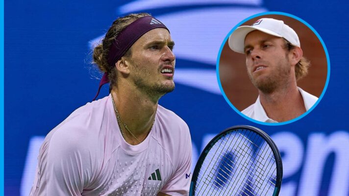 Pictured: Alexander Zverev in action at the US Open, with Sam Querrey (inset)
