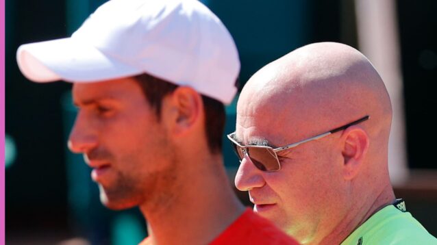 Pictured: Novak Djokovic and Andre Agassi