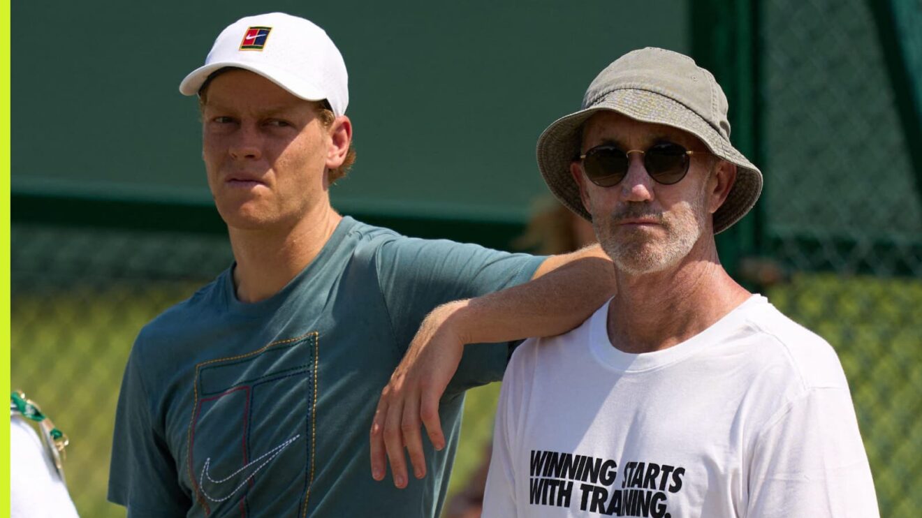 Pictured: Jannik Sinner and his coach Darren Cahill