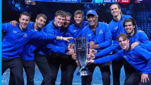 Pictured: Team Europe win the Laver Cup