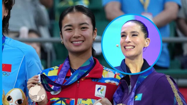 Pictured: Alex Eala with her Asian Games bronze medal, and a smiling Andrea Petkovic (inset)
