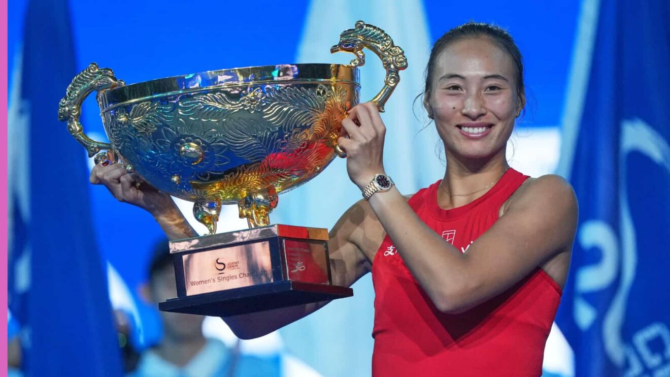 Pictured: Zheng Qinwen with her China Open trophy
