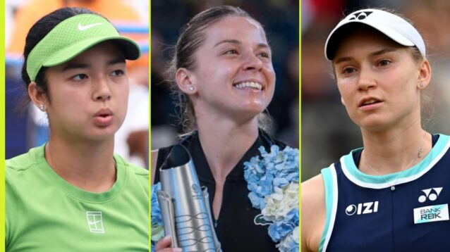 Alex Eala, Maja Chwalinska and Elena Rybakina