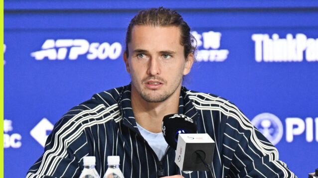 Alexander Zverev speaking to the media at the 2026 China Open.