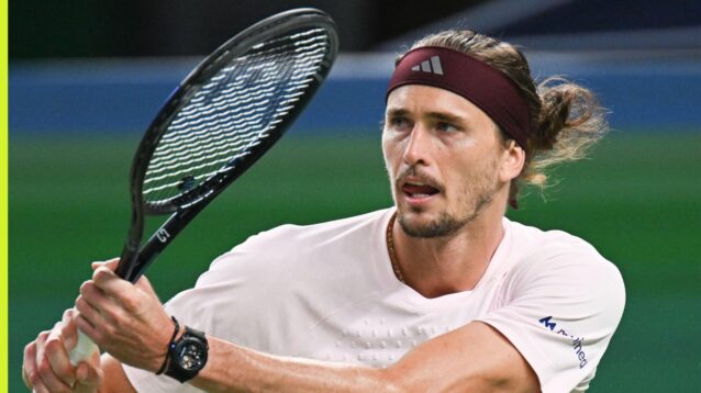 Alexander Zverev in action in Shanghai