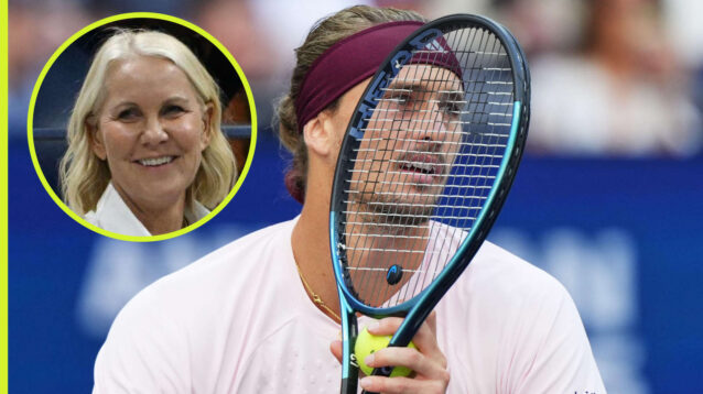 Pictured: Alexander Zverev with inset of Rennae Stubbs