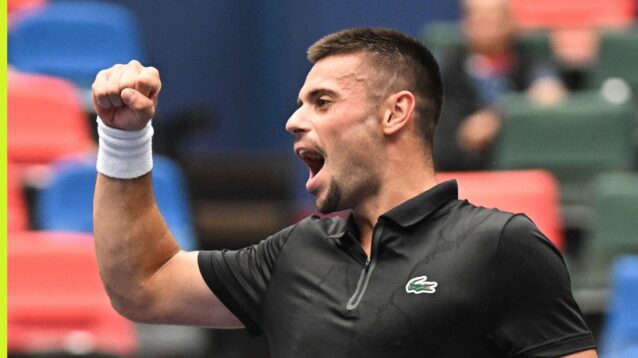 Arthur Gea celebrating his victory against Jakub Mensik at the 2026 Shanghai Masters.