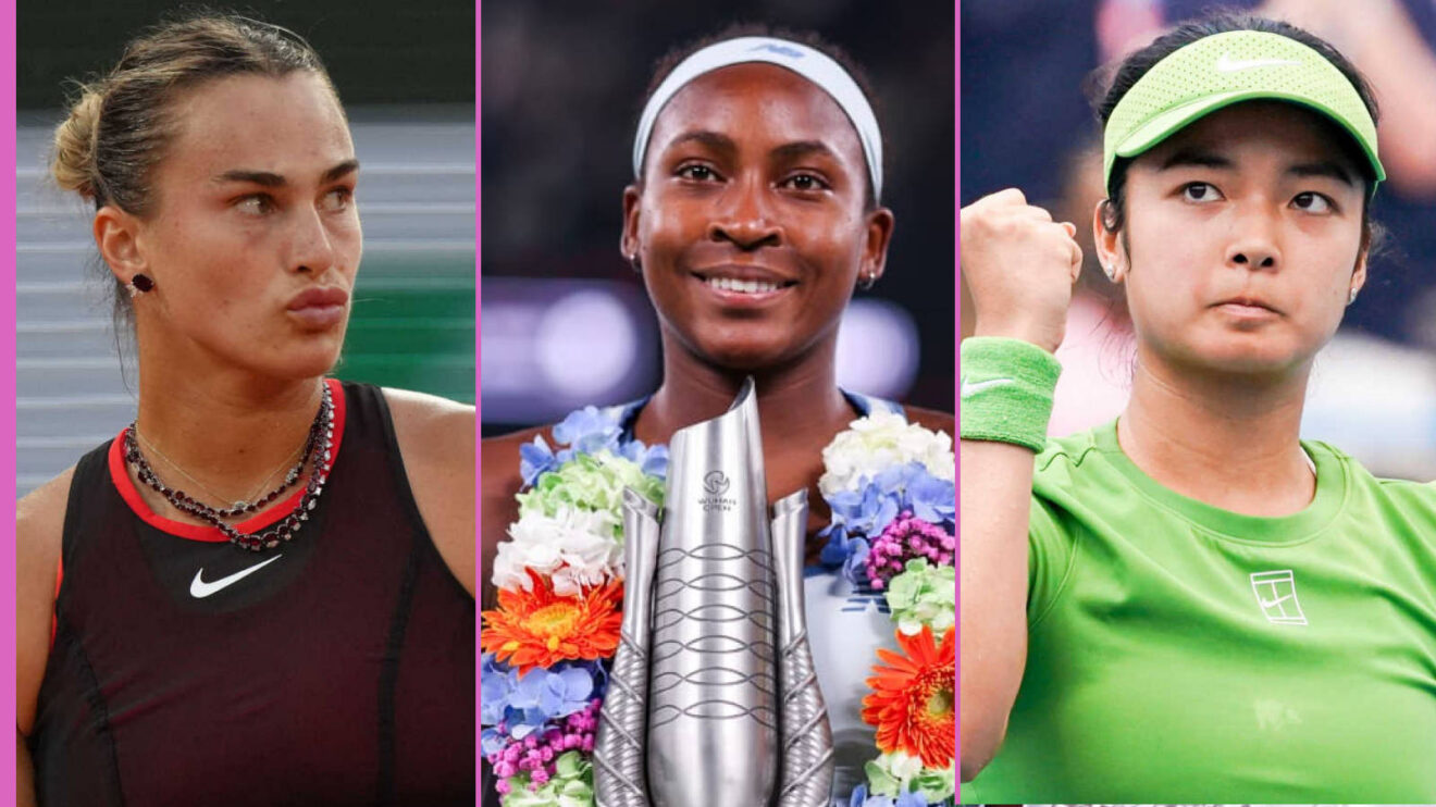 Pictured: Aryna Sabalenka, Coco Gauff and Alex Eala