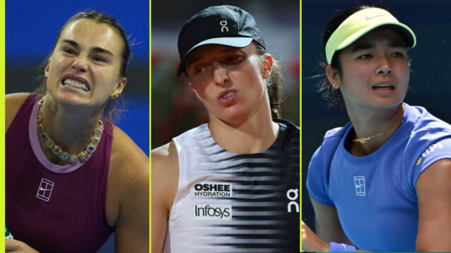 Pictured: Aryna Sabalenka, Iga Swiatek and Alex Eala
