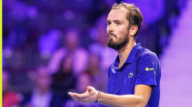 Daniil Medvedev in action