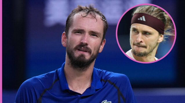 Pictured: Daniil Medvedev with inset of Alexander Zverev