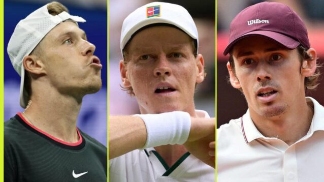 Denis Shapovalov, Jannik Sinner and Alex de Minaur