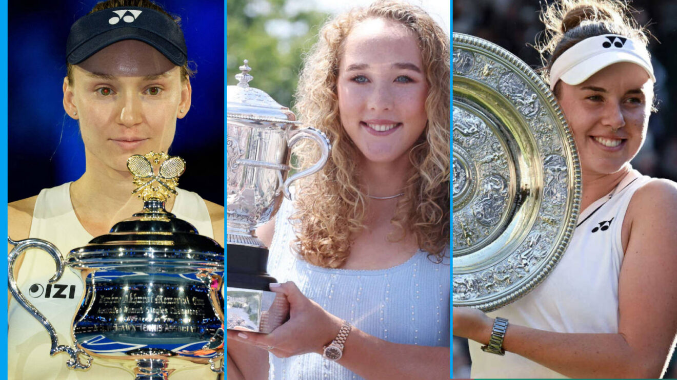 Pictured: Elena Rybakina, Mirra Andreeva and Linda Noskova