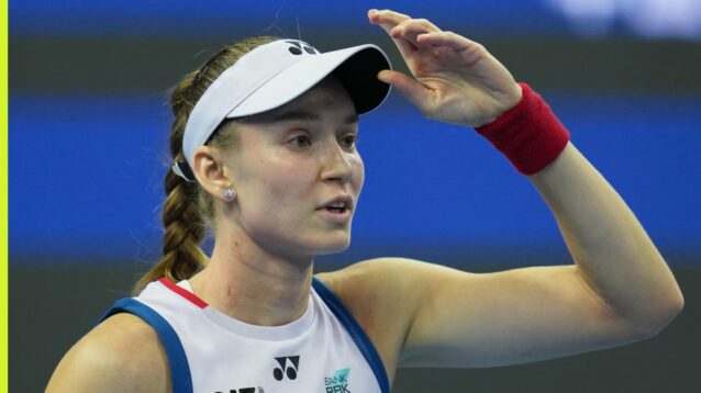 Elena Rybakina in action