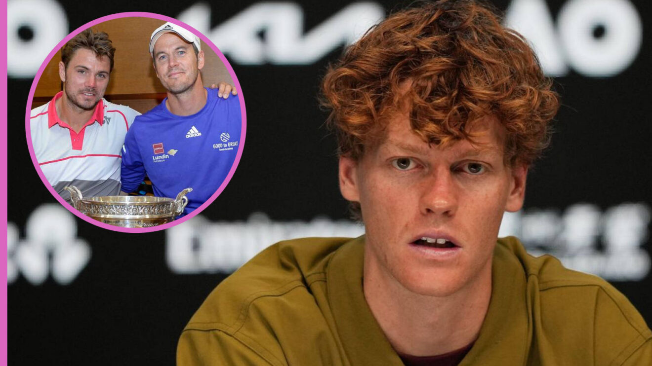 Pictured: Jannik Sinner with inset of Stan Wawrinka and Magnus Norman