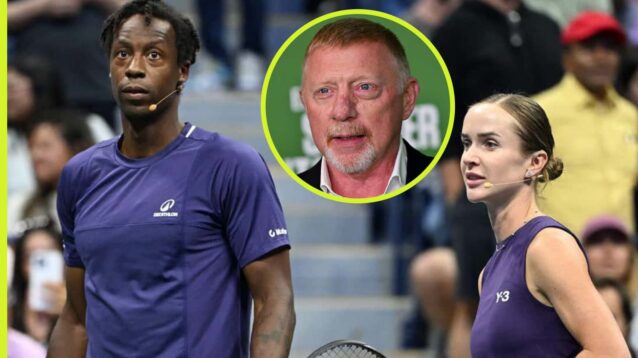Gael Monfils, Elina Svitolina and Boris Becker