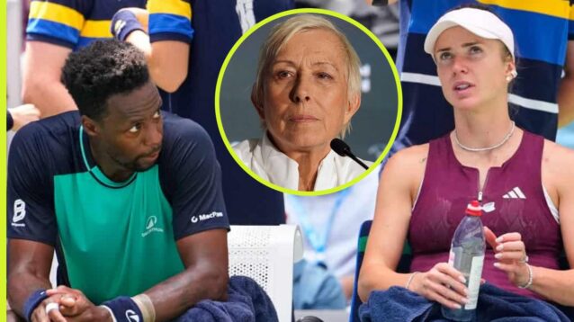 Gael Monfils, Elina Svitolina and Martina Navratilova
