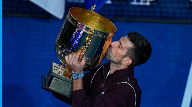 Novak Djokovic with the 2026 China Open title.