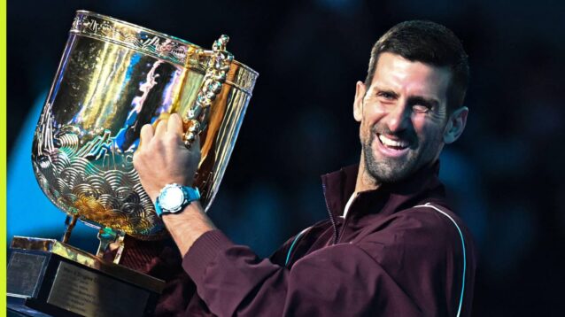Novak Djokovic with the China Open trophy