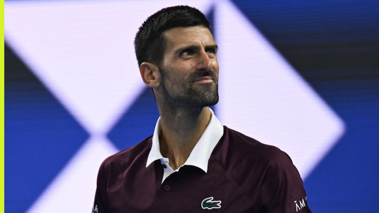 Novak Djokovic in action in Beijing