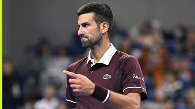 Novak Djokovic during his match