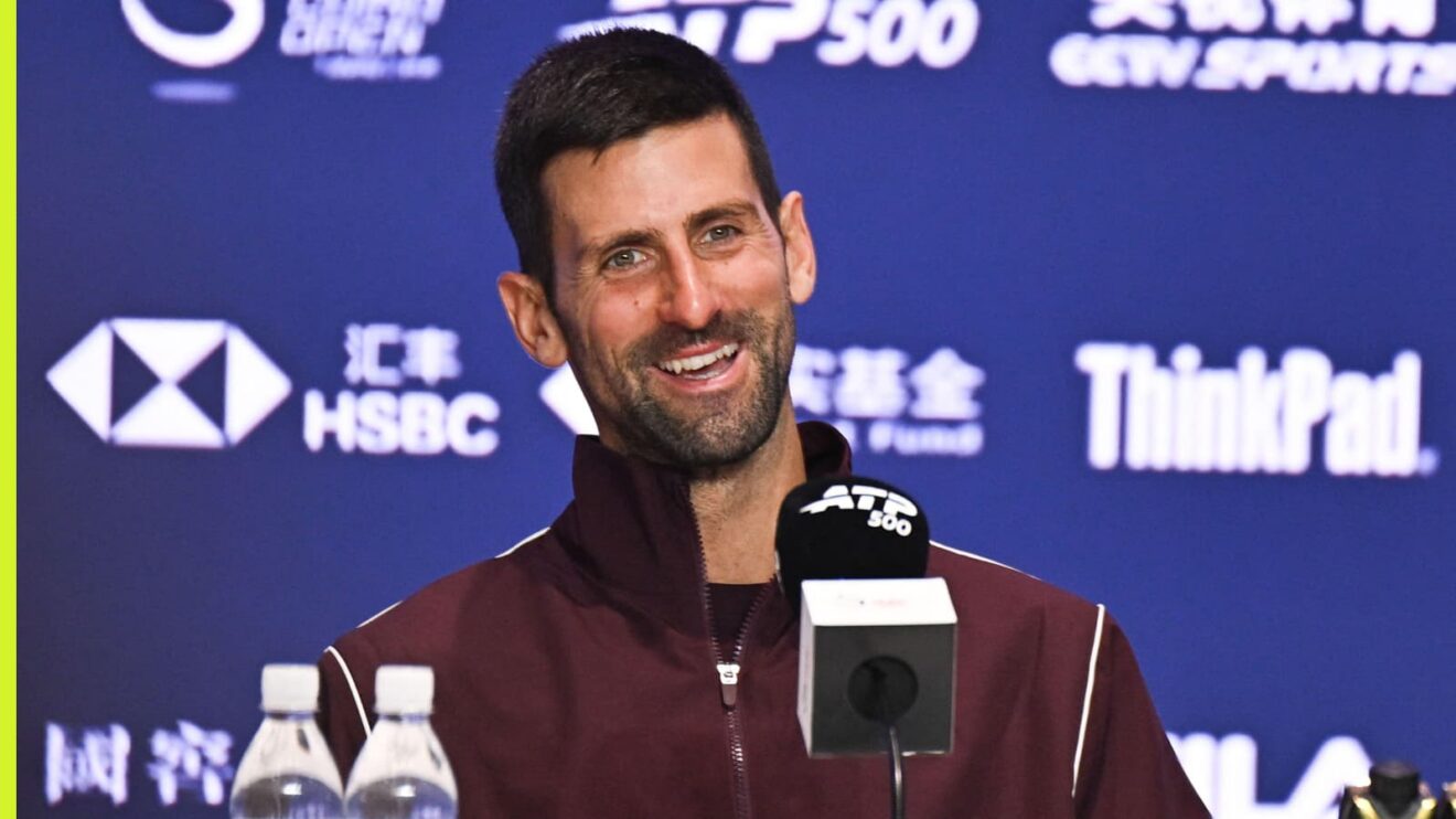 Novak Djokovic speaks at a press conference