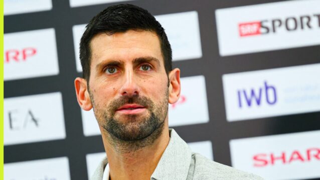 Novak Djokovic speaks to the media