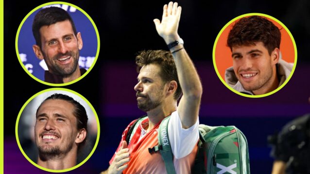 Stan Wawrinka, Novak Djokovic, Carlos Alcaraz and Alexander Zverev