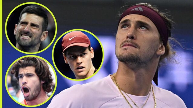 Alexander Zverev, Novak Djokovic, Jannik Sinner and Carlos Alcaraz